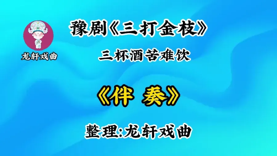 豫剧伴奏《三打金枝》三杯酒苦难饮